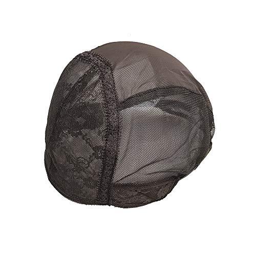 Furun Double Lace Wig Cap for Making Wigs with Adjustable Straps on the Back Swiss Lace Hairnet (Large 23.5inch, Dark Brown)
