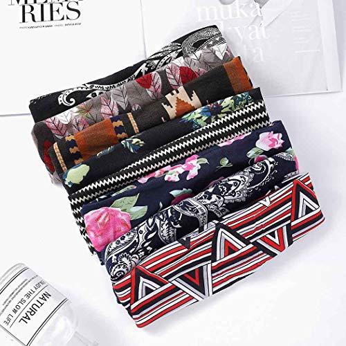 Bohend Bohend 8 Pack Boho Headbands Wide Flower Hair Band Boho Bandeau Stretchy Athletic Daily Use Hair Accessories for Women and Girls (J)