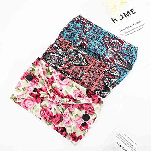 Bohend Bohend Boho Button Headband Wide Stretchy Daily Use Knotted Headwear Sport Athletic Yoga Gym Hair Accessories for Women and Girls(3pcs) (A)
