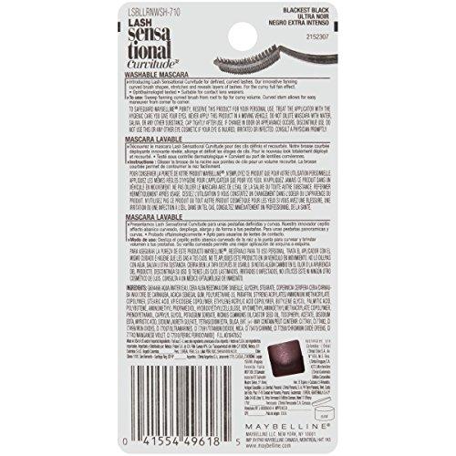 Maybelline New York Maybelline New York Lash Sensational Curvitude Washable Mascara, Blackest Black, 0.33 fl. oz.