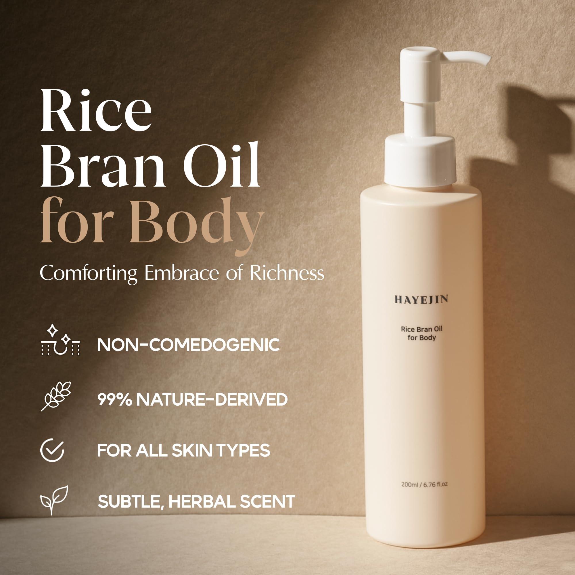 HAYEJIN HAYEJIN Rice Bran Oil for Body | Moisturizing Body Oil For Men & Women | Hydrating Body Oil w/Fermented Rice Bran Oil for Skin | Refreshing Body Oil for Dry Skin 6.76 Fl Oz