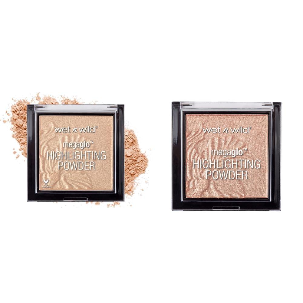 wet n wild wet n wild MegaGlo Highlighting Powder Warm Gold Golden Flower Crown and Natural Pink Precious Petals