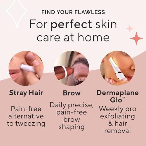 Finishing Touch Finishing Touch Flawless Facial Hair Remover for Women, Rose Gold Face Razor with LED Light, Recyclable Packaging