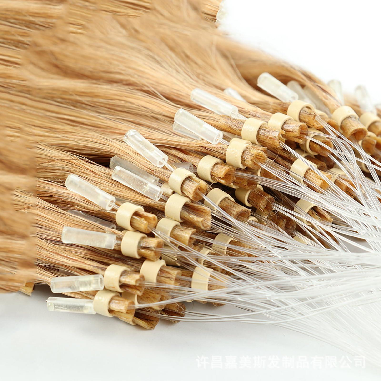 RIBONI Micro Ring Straight Human Hair Extensions Micro Link Hair Extensions Real Human Hair Black Micro Loop Remy Hair Extensions Pre Bonded 50g/100strand