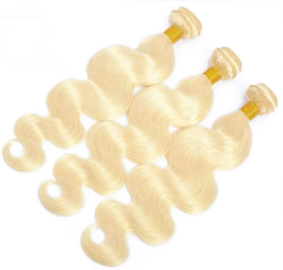 muaowig Muaowig #613 Body Wave Human Hair Bundles Blonde Hair Extensions 1 Bundle Hair Weaves For Women Honey Blonde Real Unprocessed Virgin Hair Bundles 12 Inch