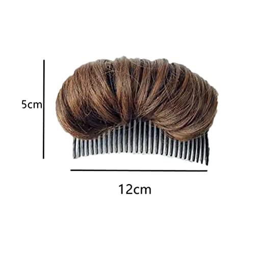 Zerone 1pc Volume Up Hair Base, Hair Accessories Bump It Up Hairstyle Clip Bun Maker for Women, Volume Insert Hair Bump Up Tool for Short Long Hair DIY (Light Brown)