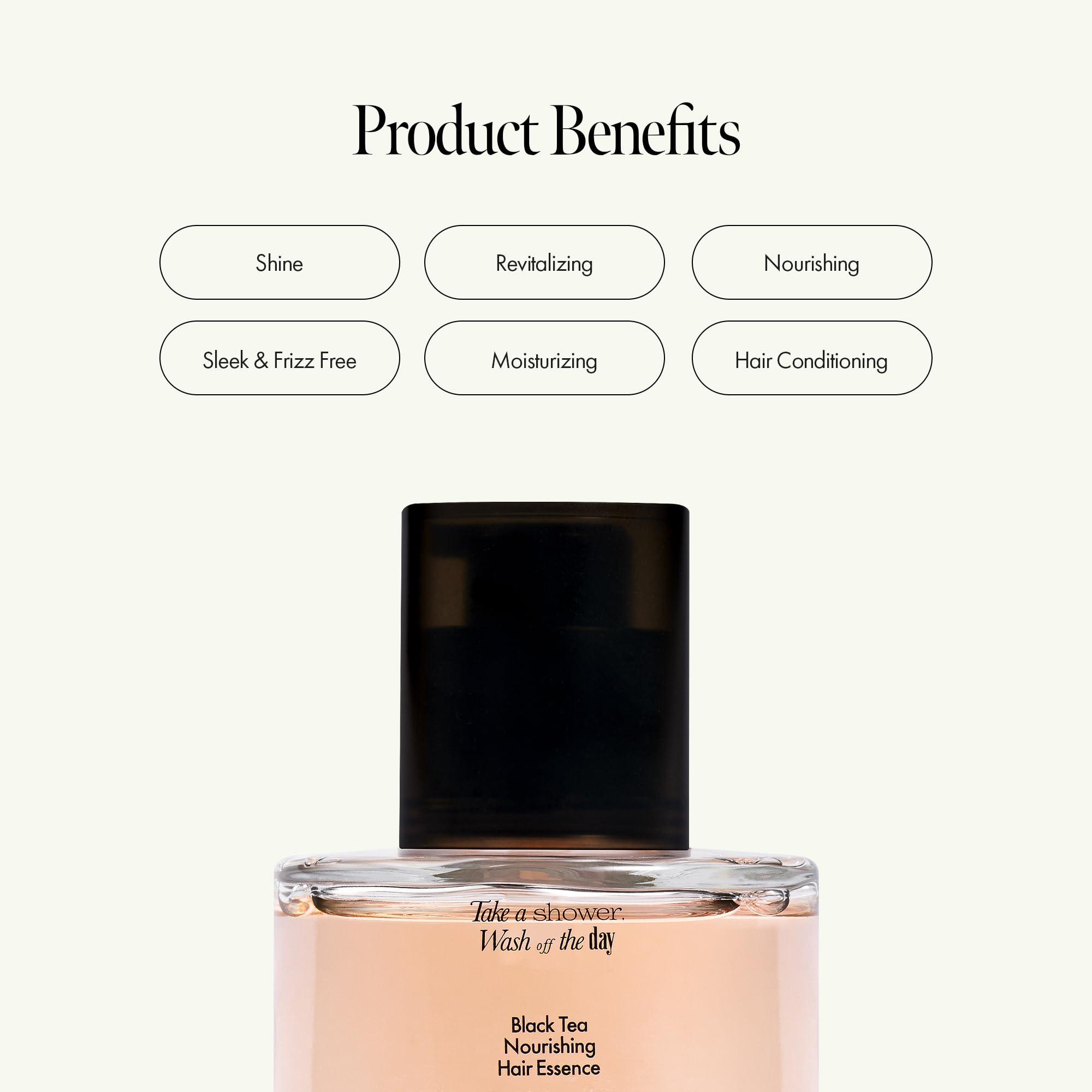 ANILLO Black Tea Nourishing Hair Essence with Green Tea, Protein & Biotin for Nourishment and Shine, Creamy Woody Scent, Paraben-Free (50ml / 1.69 fl. Oz)