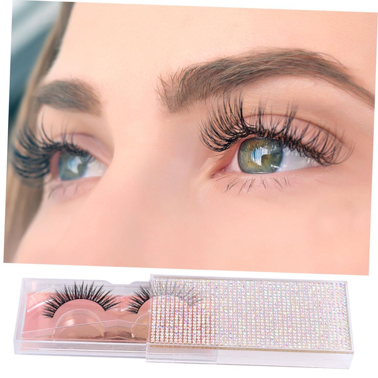 FOMIYES FOMIYES 3sets False Lashes Storage Box Eyelash Organizer Eyelash Case False Eyelash Container Storage Box for Eyelash Gold Trays 2pcs*3