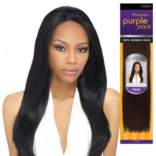 Purple Pack Outre Human Hair Weave Premium Purple Pack Yaki (10 Inch (Pack of 2), 4)