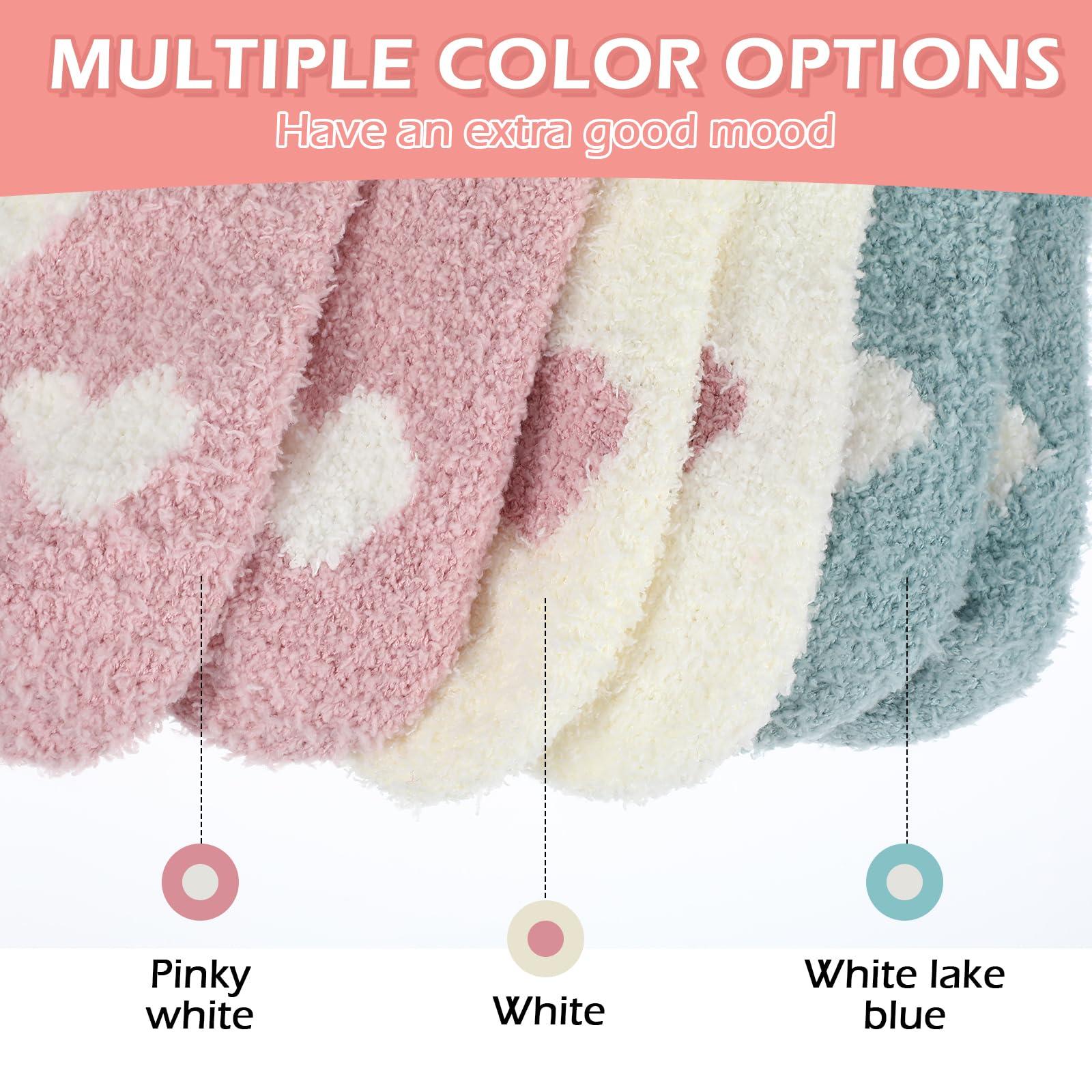 Abeillo 3 Pairs Aloe Socks Moisturizing Spa Socks, Winter Warm Home Sleeping Socks Don\'t Shed Lint, Women Spa Pedicure Foot Care Socks Fluffy Slipper Socks