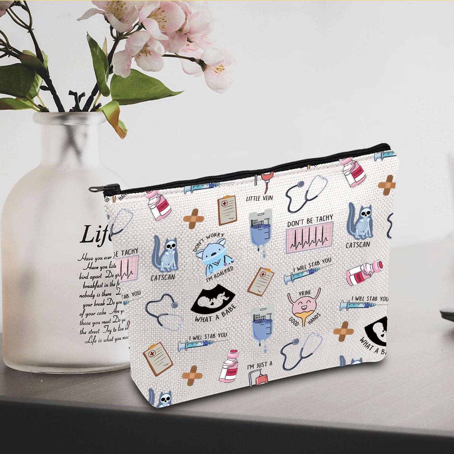 JXGZSO JXGZSO Nursing Inspiration Gift Nurse Survival Kit Bag Anatomy Lover Gift Medical Workers Makeup Bag Nurse Zipper Pouch Bag