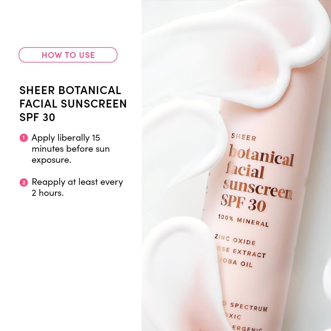 Evereden Evereden Sheer Botanical Face Sunscreen SPF 30 1.7 fl oz. | 100% Non-Nano Mineral Sunscreen Face Formula with Zinc Oxide | Soothing & Nourishing | Clean & Non-Comedogenic | FSA Eligible