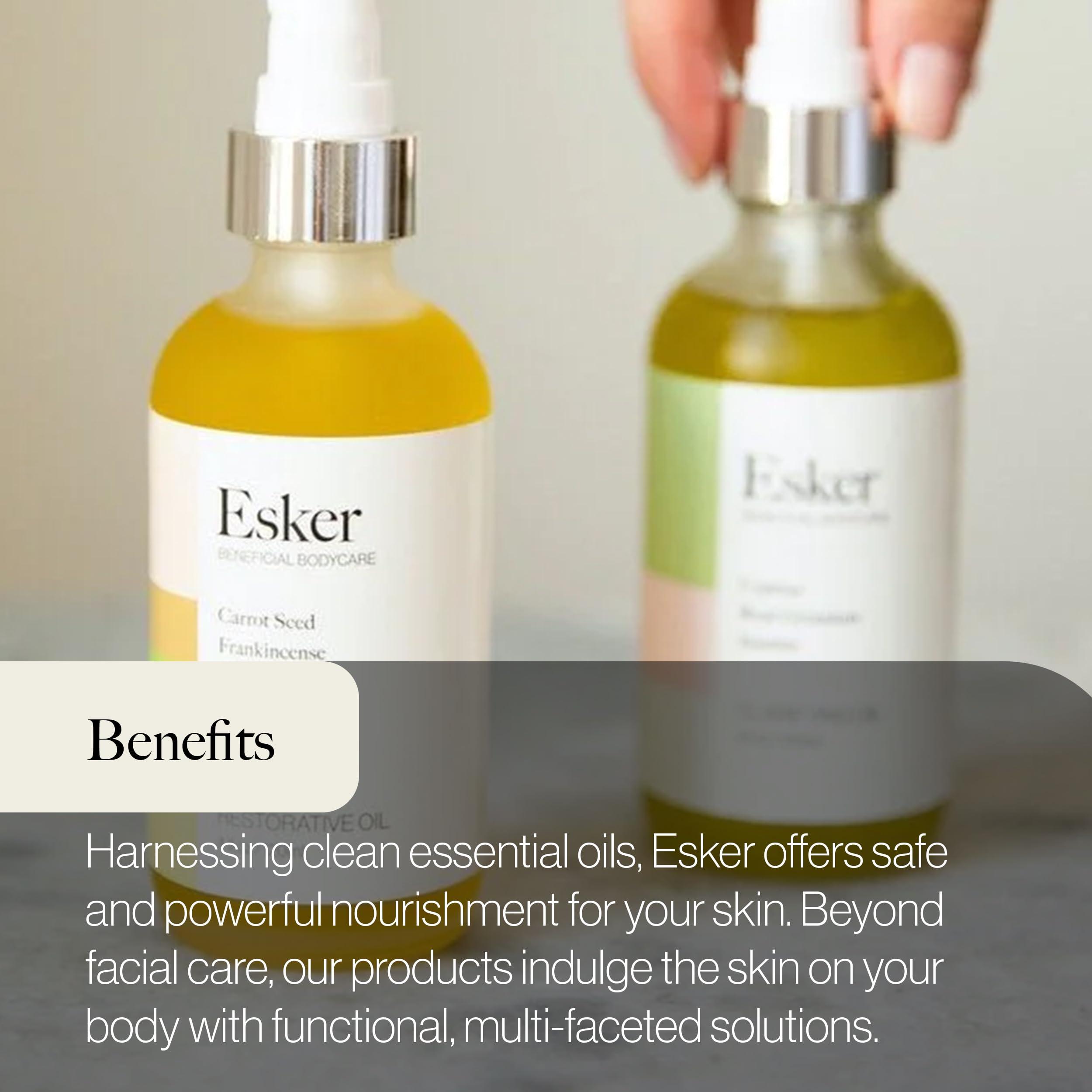 ESKER Esker Restorative Body Oil | Premium Deep Hydration Oil Designed to Soften and Moisturize Skin While Promoting Circulation and Energy Flow, Fast-Absorbing with Vitamins and Antioxidants 4oz