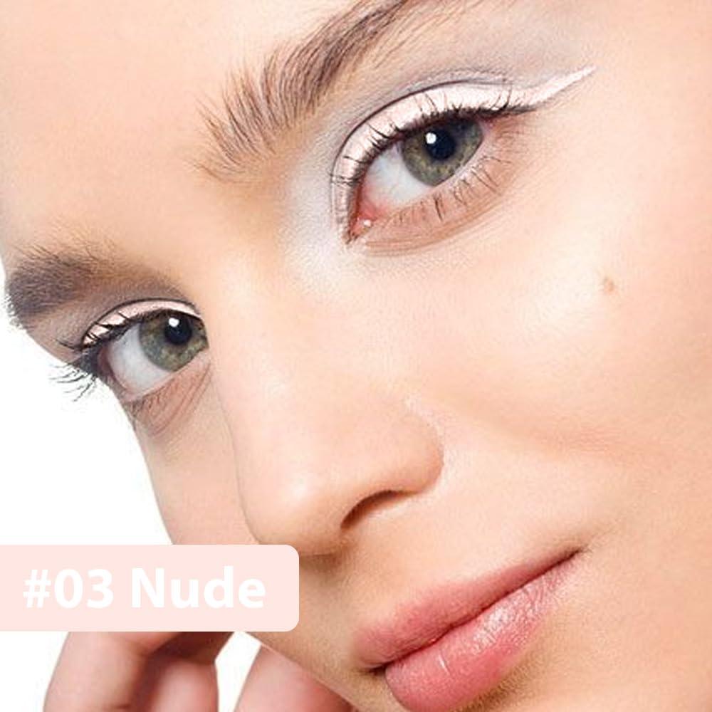 Kaely Kaely 2Pcs Nude Waterline Pencil Eyeliner, Sharpenable Multi-Use Gel Eyeliner Pencil, Eye Liner Waterproof Smudge proof, Smooth Eye Makeup Liners, delineador de ojos contra el agua, 03+03