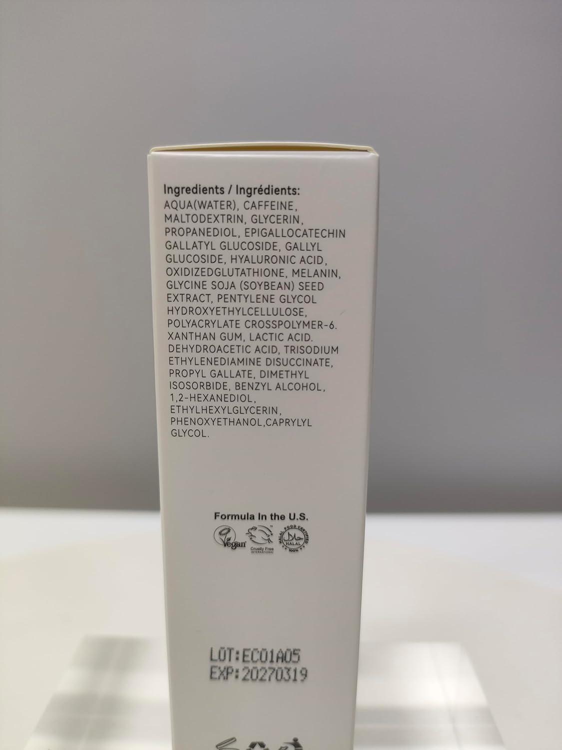 AFCRYIYE Caffeine Solution 5% + EGCG, Caffeine Eye Serum For Face, Moisturizing Under Eye Solution For Reduces Dark Circles & Puffiness, 30ML (1, 1 PC)