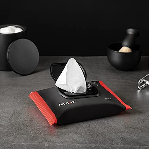 Anthony Anthony Glycolic Exfoliating & Resurfacing Wipes – Men’s Cleansing Face Cloths to Clean and Brighten Complexion – Gentle Pore Refining for Normal, Oily or Sensitive Skin – 30 Sheets per Bag