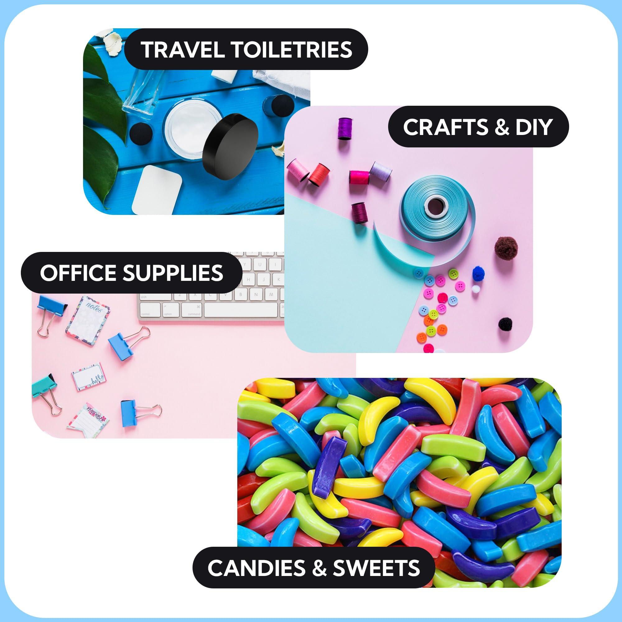 Rightitem Plastic Jars with Lids - 8 OZ Small Plastic Containers - 18 Pack - Travel Cosmetic Containers for Creams, Lotion - Leak Proof Clear Jar