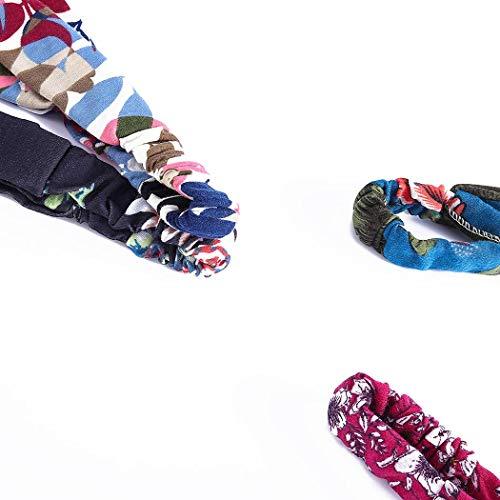 Bohend Bohend 10 Pack Boho Headbands Wide Flower Hair Band Boho Bandeau Stretchy Athletic Daily Use Hair Accessories for Women and Girls (E)