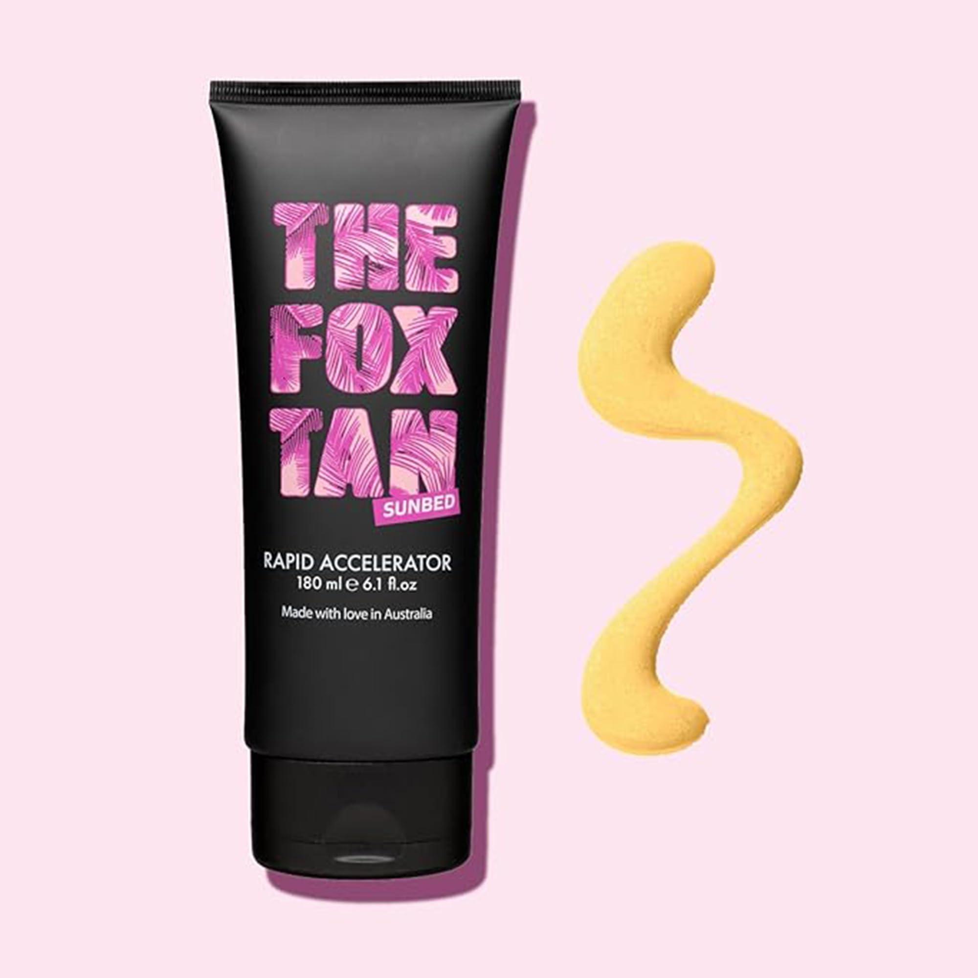 THE FOX TAN The Fox Tan Rapid Accelerator, Accelerator Lotion For Sunbed Tanning, Creates Darker, Faster & Long-Lasting Tans, Vegan & Cruelty-Free, 180mL
