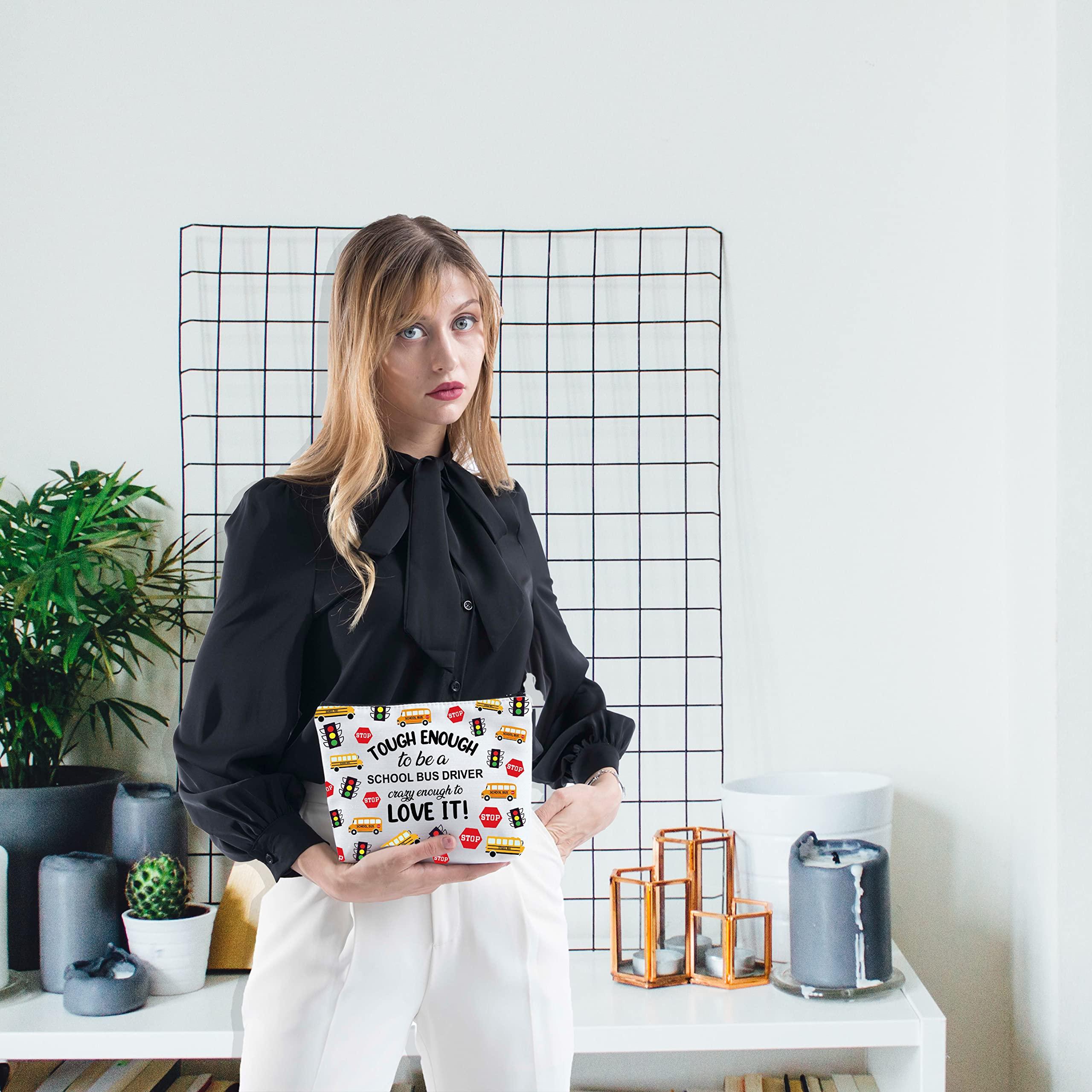 FOTAP FOTAP Bus Driver Gift Bus Driver Makeup Bag Bus Driver Appreciation Cosmetic Bag Transportation Gift Back to Sc-h-o-ol Gift (TOUGH DRIVER)