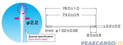 HUBY-340 4-Pack Japan 3" Slim Fine Baby Cotton Swab Corn Born Stem Hard Sharp Point Double-end Optical Equipment