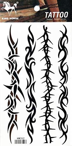 PP TATTOO PP TATTOO 1 Sheet Vintage Barbed Wire Creeper Vine Waterproof Tattoos Stickers Pattern Style Henna Make up Neck Shoulder Upper arm Thigh Body Art Tattoo for Women Men Sexy Fake