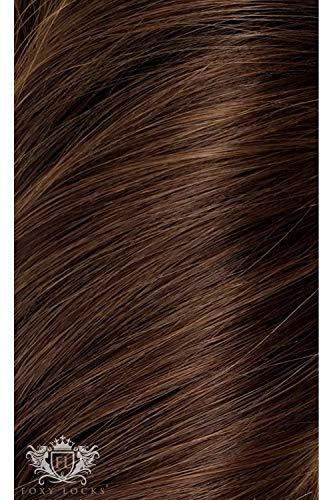 Foxy Locks Chocolate- Deluxe 20" Seamless Clip In Human Hair Extensions 200g