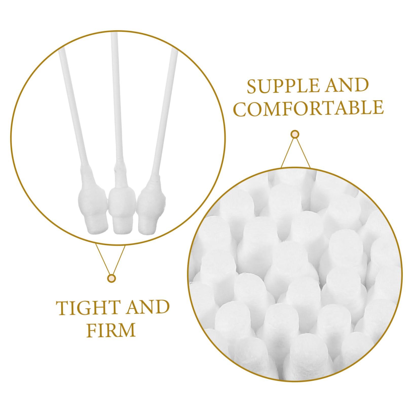 GLEAVI 100pcs Double Ended Cotton Wwabs Ear Wax Cotton Swab Baby Safety Cotton Bud Stick Swab Baby Ear Wax Cleaner Toddler Cotton Swab Large Tips Design Swab Ear Cotton Stick Earpick Swab