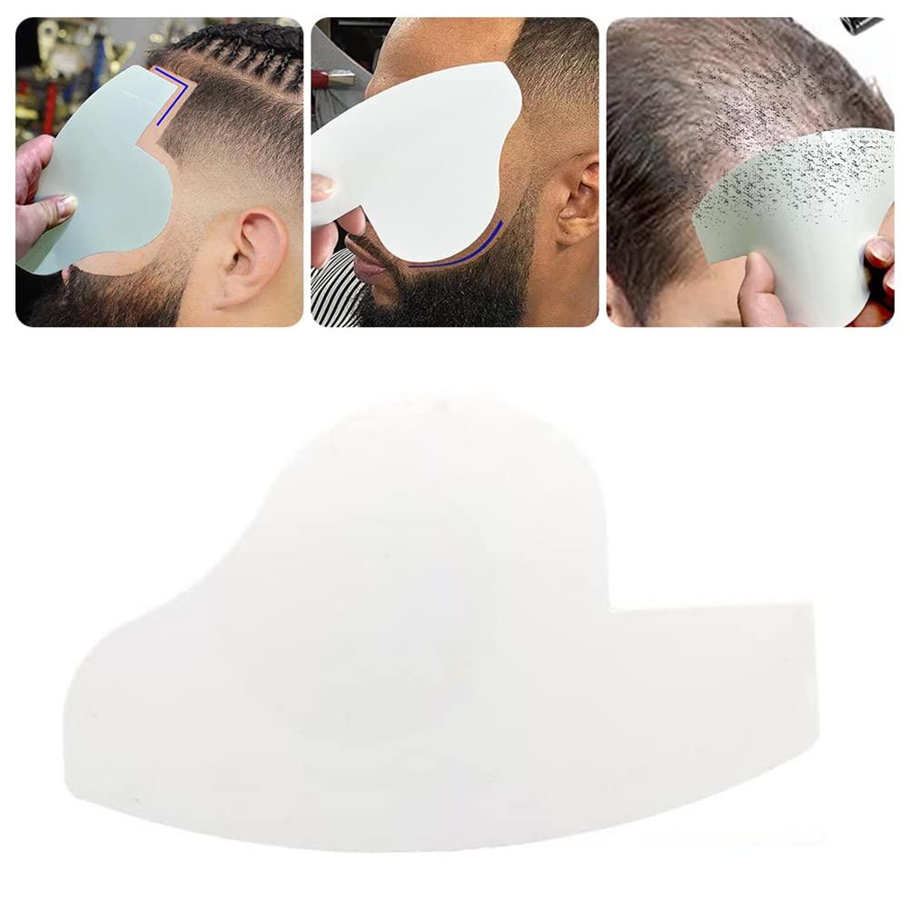 Pssopp Beard Shaper,Hair Dyeing Board with Hairline Enhancing Card Hair Styling Template for Edges Beard Lines Crisp Lines (white)