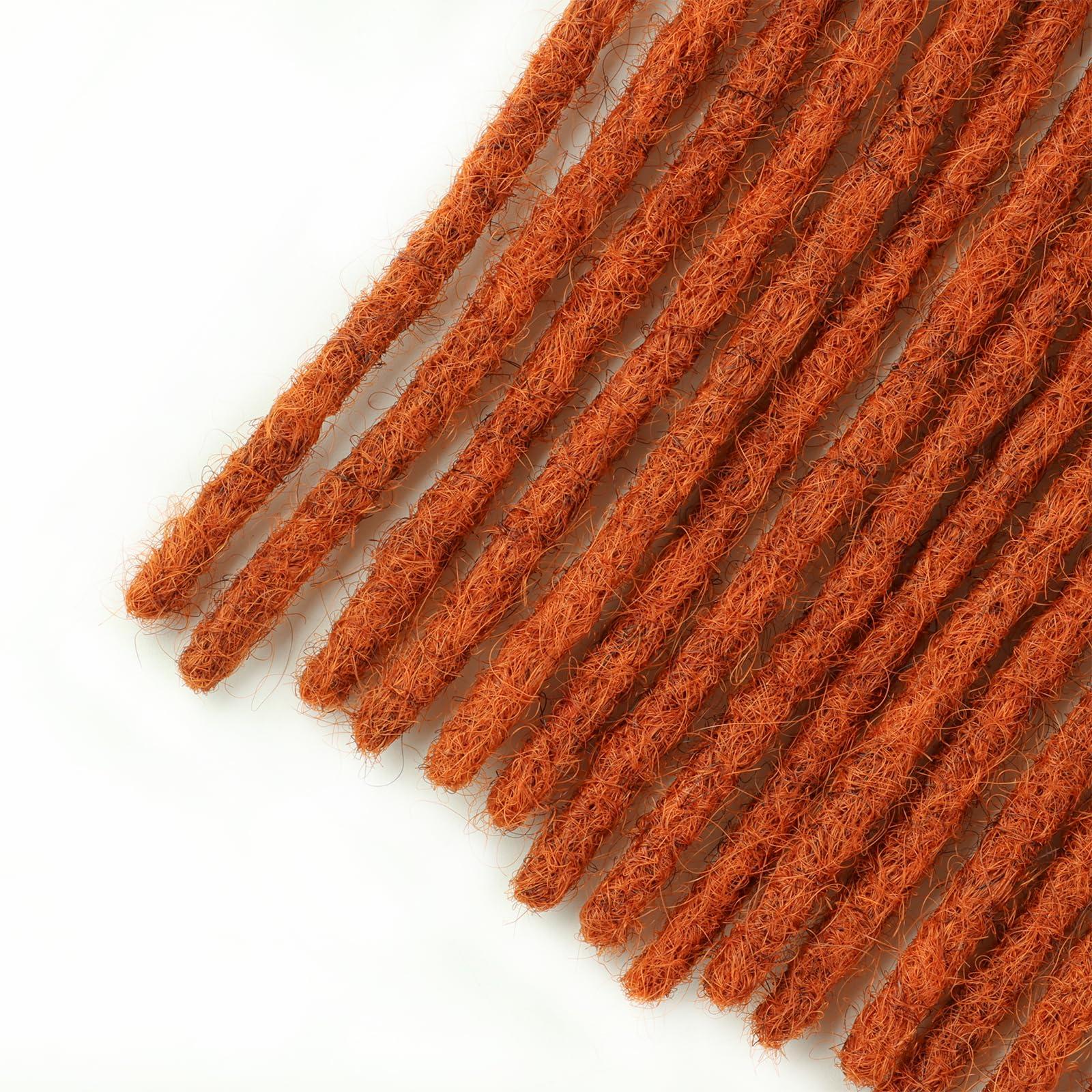 WacanDan WacanDan #350 Ginger 0.4cm Thickness Human Hair Dreadlock Extensions 8 Inch 20 Strands Full Handmade Permanent Loc Extensions Human Hair