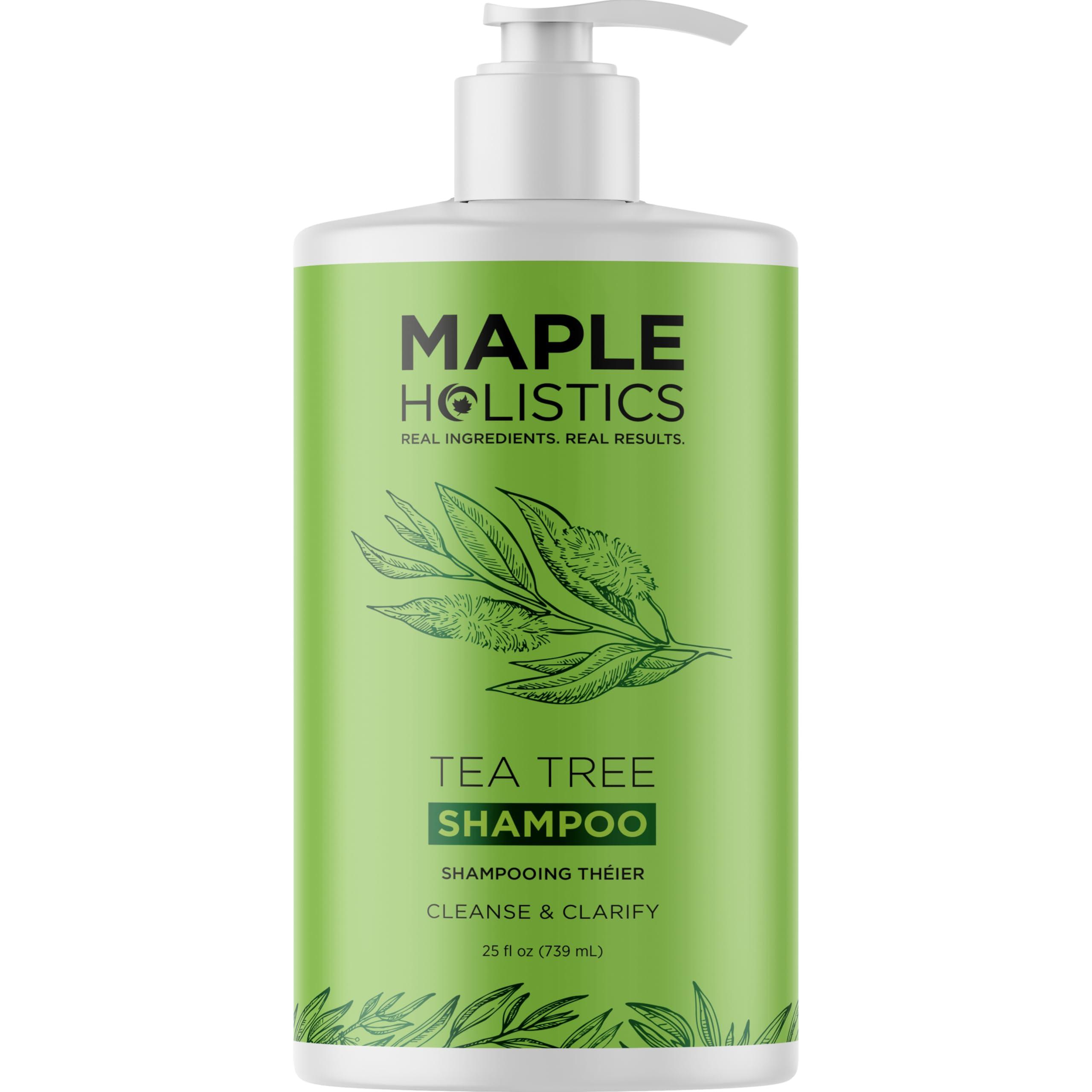 Maple Holistics Maple Holistics Tea Tree Oil Shampoo Sulfate Free - Deep Cleansing Vegan Tea Tree Shampoo for Oily Hair and Scalp - Daily for Build up with Rosemary Essential Oil for All Hair Types 25 Fl Oz