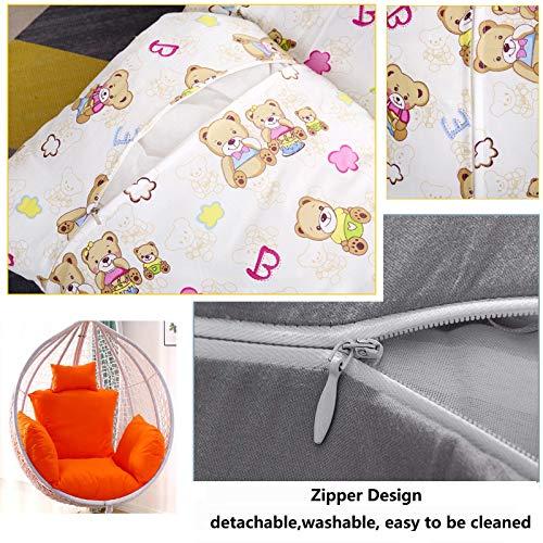 CFMZ Egg Chair Cushion Only, Outdoor Thicken Swing Chair Seat Cushion, Large Garden Hammock Chair Cushion Cover, Washable Cover Hanging Egg Chair Cushion Replacement Mat PadsHaze Blue