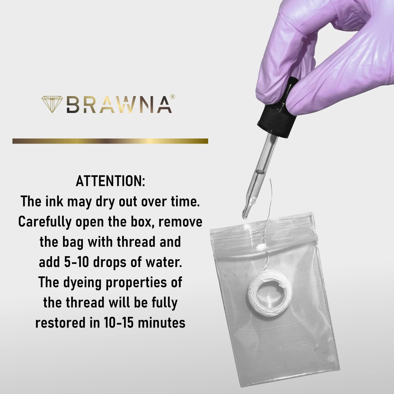 BRAWNA BRAWNA [ Upgraded Version ] 30 Meters White Brow Mapping string for Eyebrow Measuring - Microblading Supplies - PMU Kit - Brow Lamination Kit - Pre inked Mapping Thread