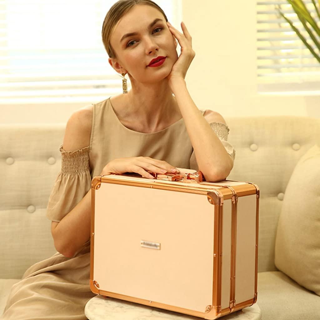 GLJ GLJ Makeup Box Professional Makeup Box for Makeup Artist, Portable Cosmetic Storage Box with LED Light, Suitable for Travel, Hand-held/hangable Luggage Hanging Rod