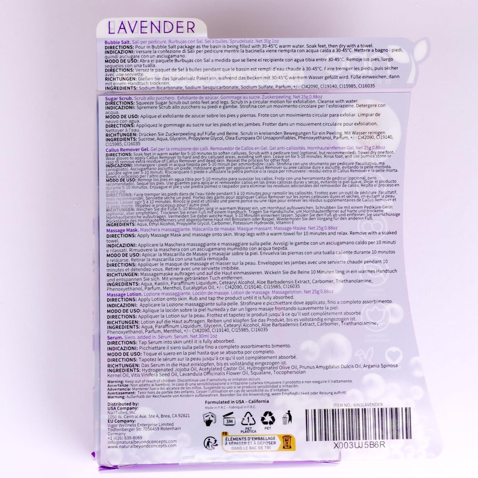 nbc BeautiLab nbc BeautiLab Pedicure Foot Soak Set - Upgraded 6 in 1 Foot Spa, Foot Bath Spa, Pedicure Kit for Tired & Dry Cracked Feet, Athletes Feet, Bad Odor, Softens Calluses (3 Set Lavender)