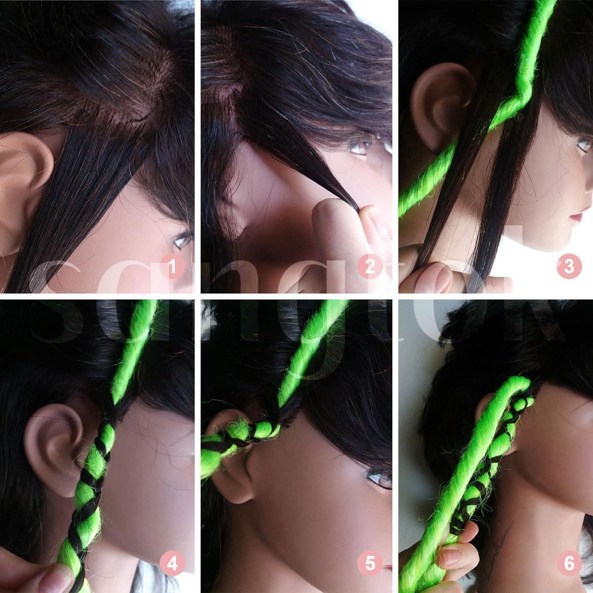 Sangtok Sangtok 15 pcs Double Ended Dreadlock Extensions, 24 inch Teal Green Dreads Extensions Thin 0.6cm Fake Dreadlocks, DE Synthetic Dreadlock Extensions Reggae Hippie Ombre Dreads for Women