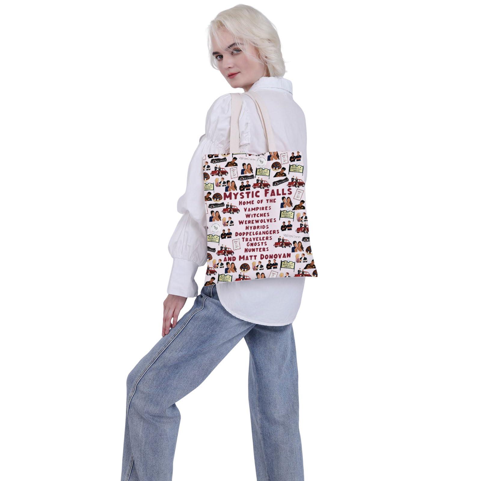 VAMSII VAMSII Vampire Lover Gifts Sa Brothers Tote Bag TV Series Inspired Gift Vampire Themed Gift (MATT DONOYAN tote)