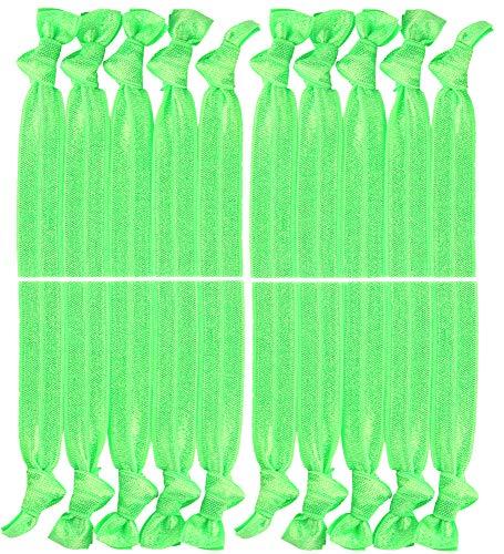 wishprom Hair Ties Ponytail Holders 20Pack Yoga Twist Hair Bands Accessories (17# Lime)