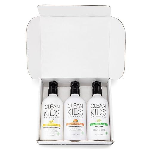 Gabriel Cosmetics Clean Kids Naturally Bath Sets (Shampoo, Conditioner, & Hand Soap)