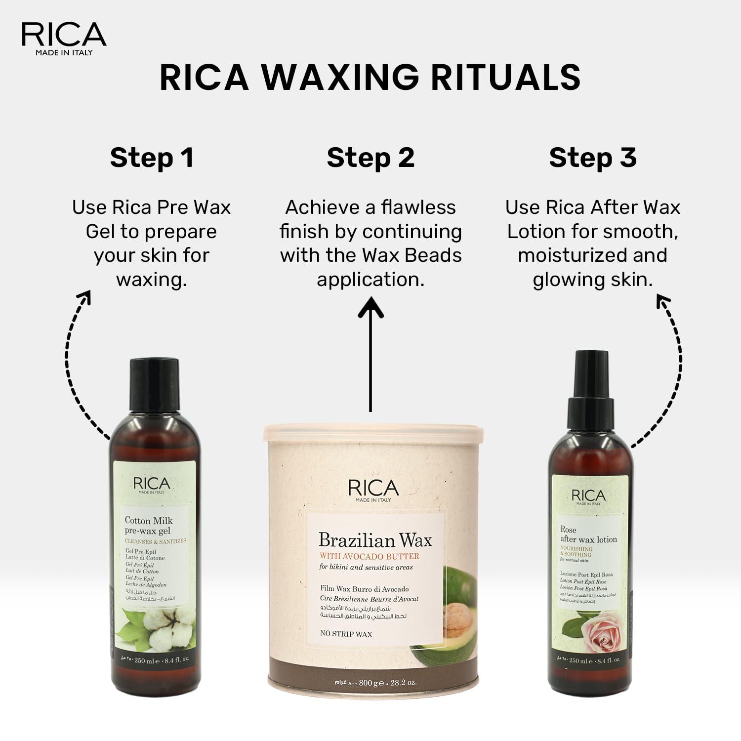Rica RICA Brazilian Wax with Avocado Butter - Made in Italy - For Bikini & Face Wax (28.2 OZ)