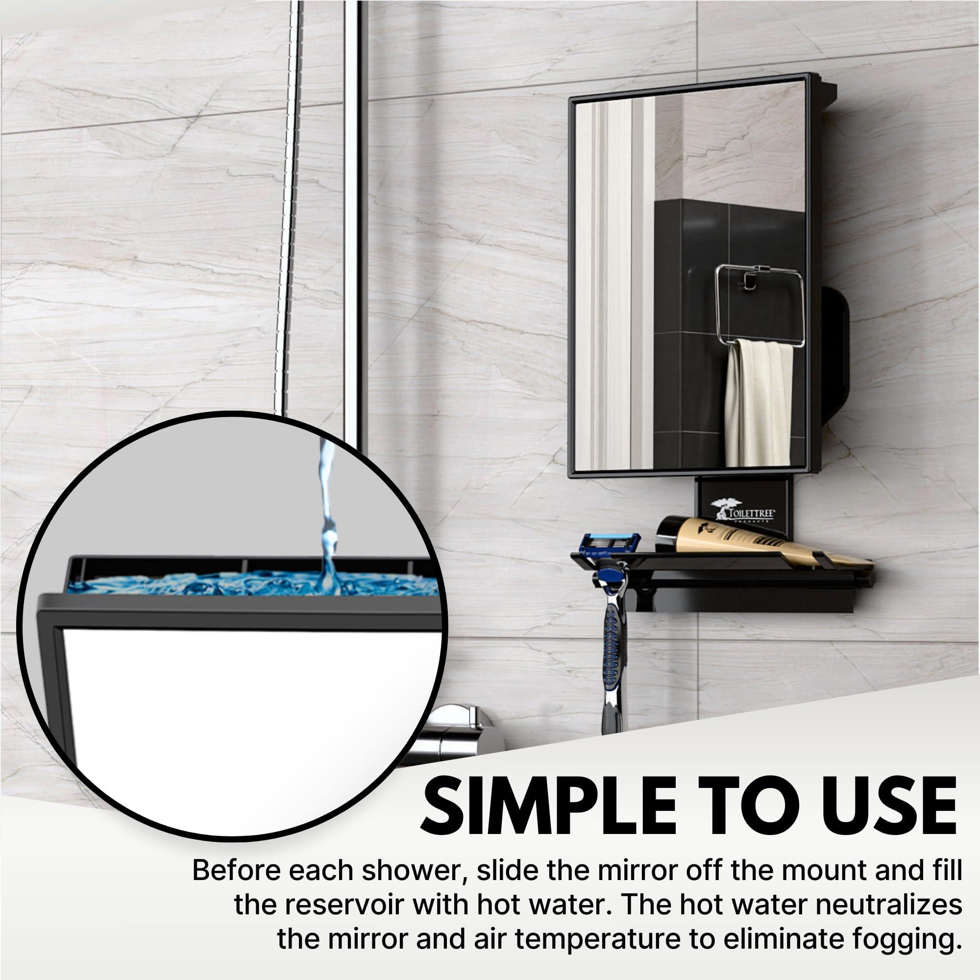 ToiletTree Products ToiletTree Products Fogless Shower Mirror - Anti-Fog Mirror - Adjustable Shaving Mirror with a Squeegee - Rust-Proof, Impact-Resistance Bathroom Shower Mirror - Tall