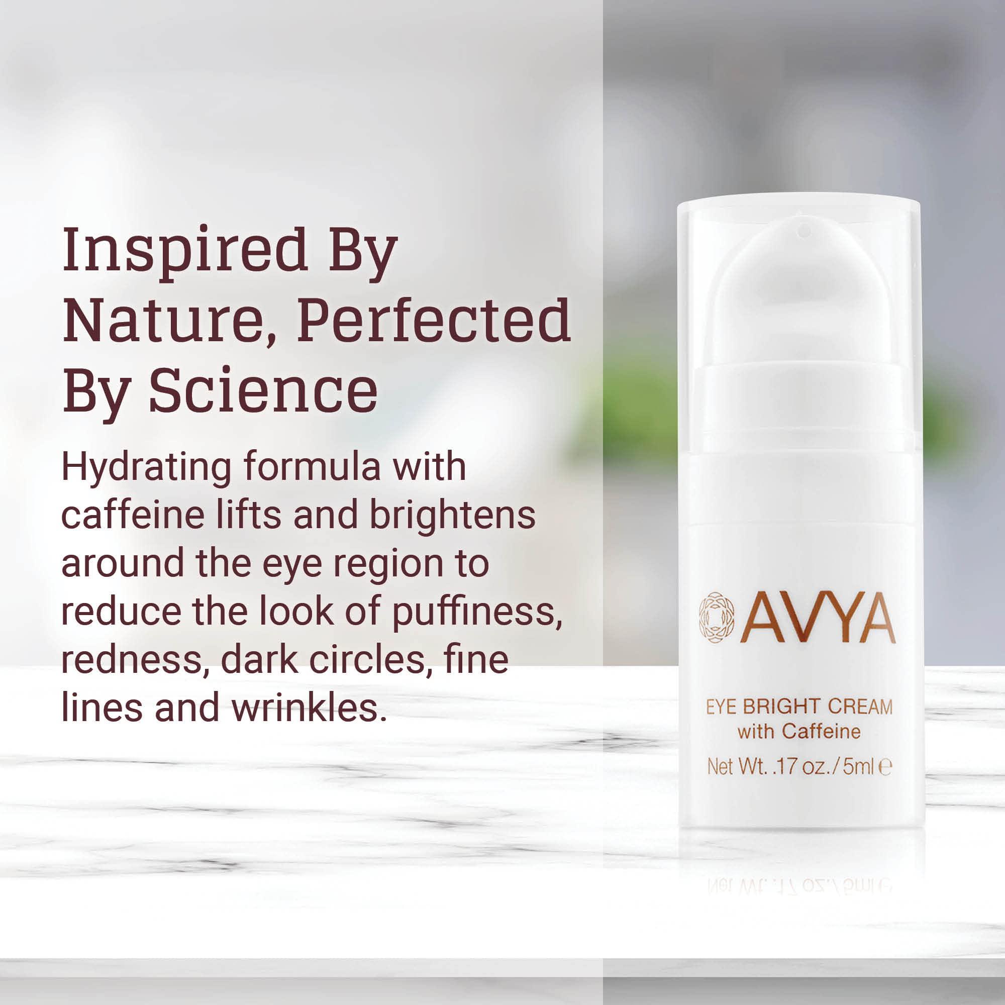 Avya Skincare AVYA Eye Bright Cream (0.17oz / 5ml) - Advanced Ayurvedic Skincare/Caffeine Reduces Dark Circles and Puffiness/Tightens and Reduces Fine Lines Around Eyes
