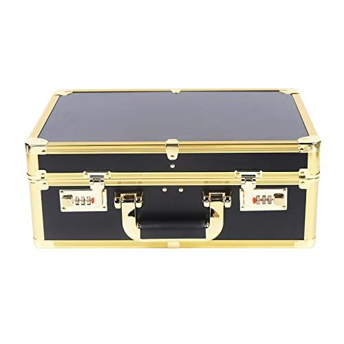 Fetcoi Fetcoi Barber Case Barber Carrying Case, Portable Hairdressing Tool Storage Barber Suitcase Barber Tool Box with Lock for Scissors Clippers Barber Supplies (Gold)
