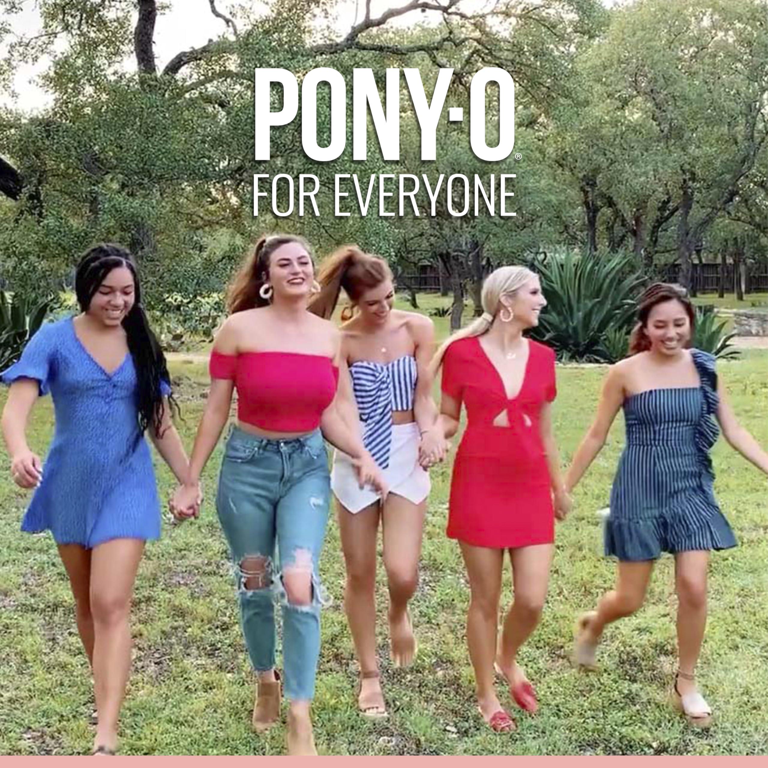 PONY-O PONY-O for Fine, Medium or Slightly Thick Hair - The Original No Damage Volumizing Ponytail Hair Ties - Patented Bendable Design - Stylish Hair Accessories for Women - 2 Pack Black & Leopard - Medium