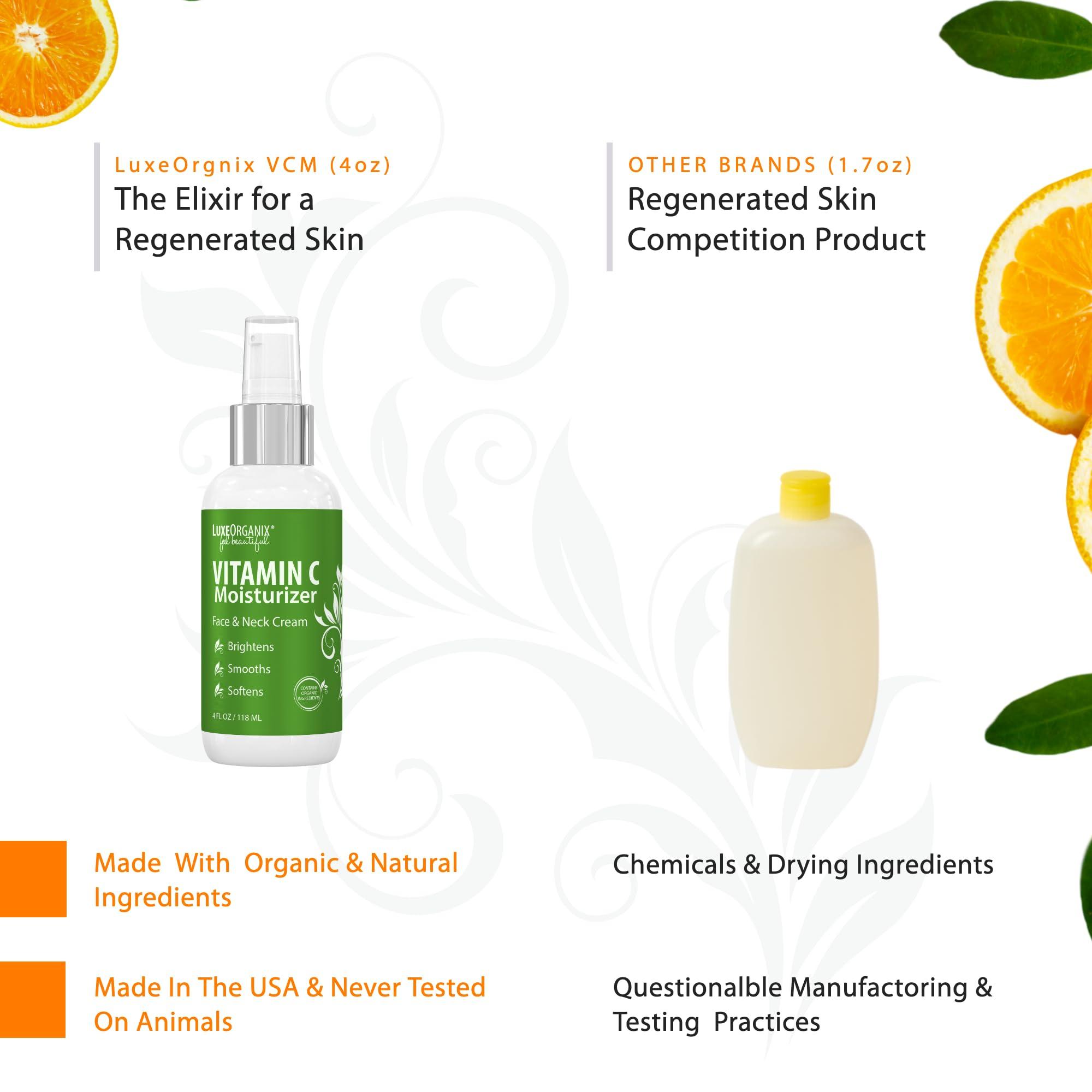LuxeOrganix LuxeOrganix Organic Vitamin C Face Moisturizer with Anti-Aging, Brightening, and Wrinkle-Smoothing Properties.