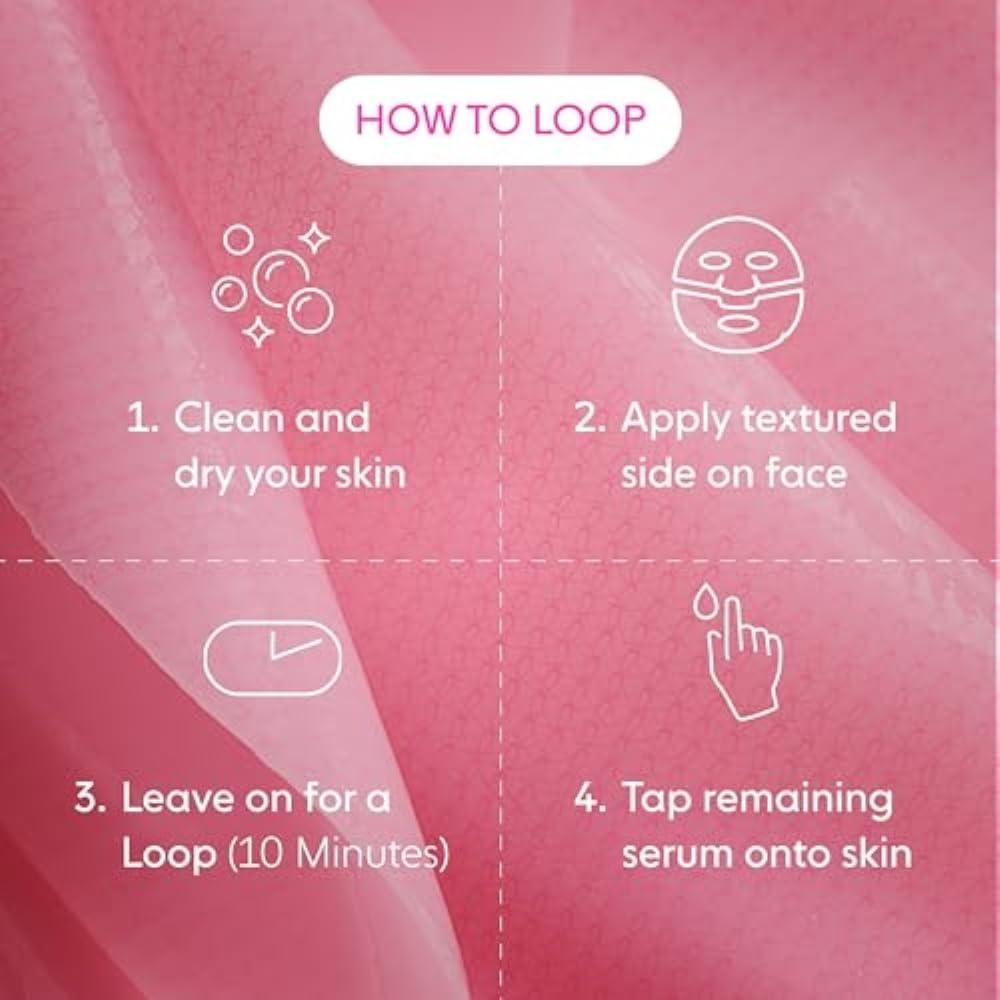 LOOPS LOOPS DOUBLE TAKE - Glow Hydrogel Face Mask - Calms & Soothes Skins Surface - Helps Refine Pores & Brighten Face, Glowing and Luminous - For All Skin Types