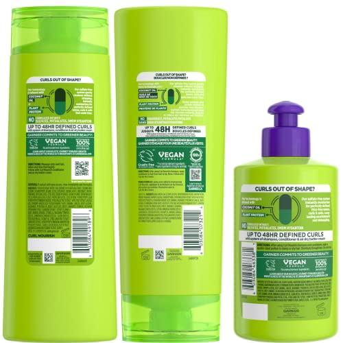 Garnier Garnier Fructis Curl Nourish Sulfate Free Moisturizing Shampoo, Conditioner + Air Dry Cream Defining Butter Set (3 Items), 1 Kit (Packaging May Vary)