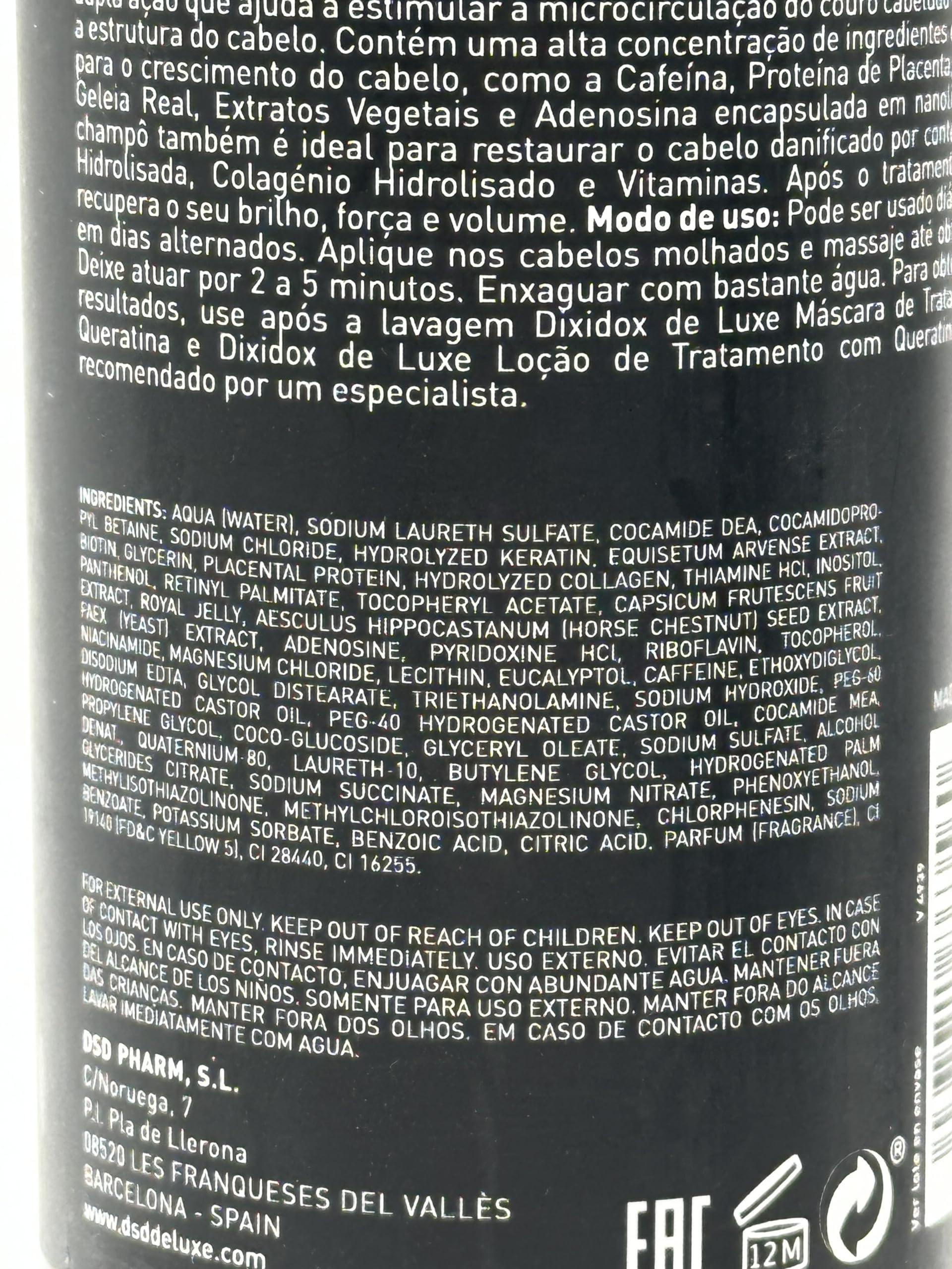DSD de Luxe DSD de Luxe Restructuring & Hair Loss Treatment Shampoo (4.1) and Keratin Treatment Mask (4.3) 16.9 Fl Oz /500ml + Keratin Treatment Lotion (4.4) 10 phials x 0.34 Fl Oz \" Free Starry Lip Gloss 10ml