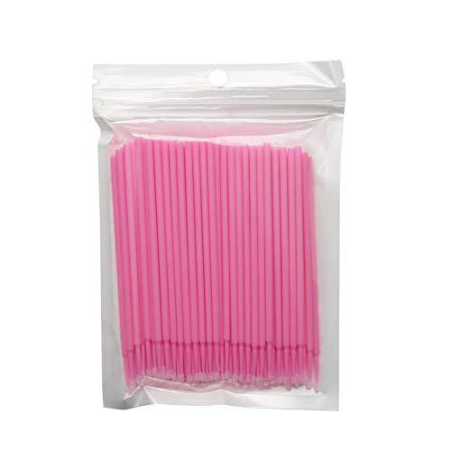 esowemsn 200Pcs Pink Disposable Micro Brushes Applicator Mascara Wands Bendable Brush for Eyelash Extension Brush Eyebrow Brush Make up Brushes Eyelash Comb (pink)