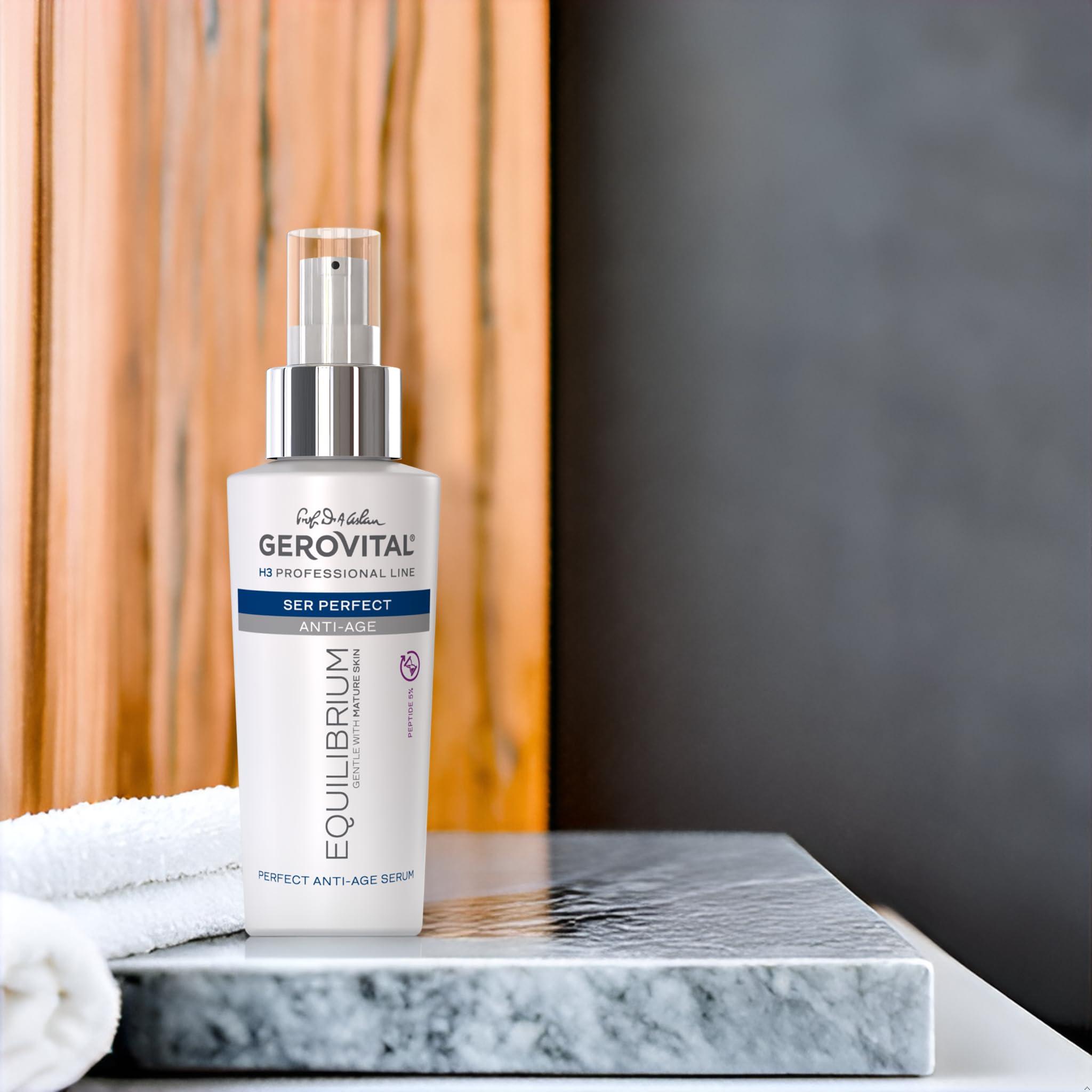Gerovital Gerovital EQUILIBRIUM Perfect Anti-Aging Serum with Peptide 5% | Intensive Treatment for Mature, Dry and Wrinkled Skin | Professional Product, 100 ml